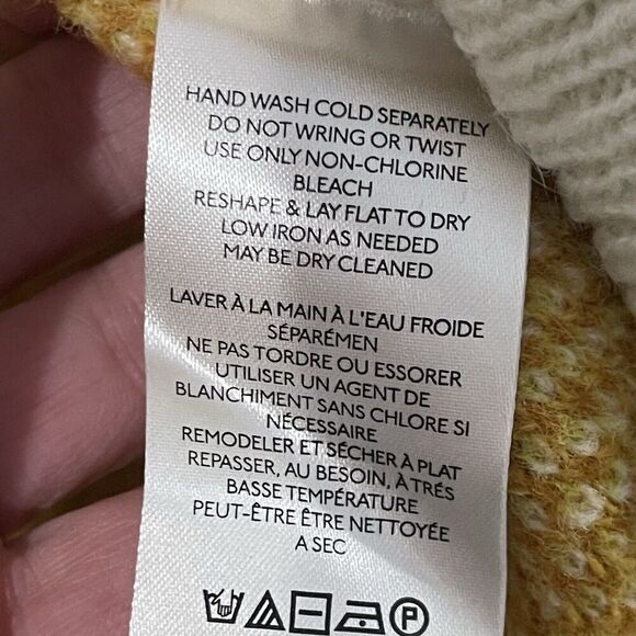 FREE PEOPLE Bloom Cardi Sweater Size Small Floral Ivory Yellow Bold Boho Chic - Picture 5 of 8